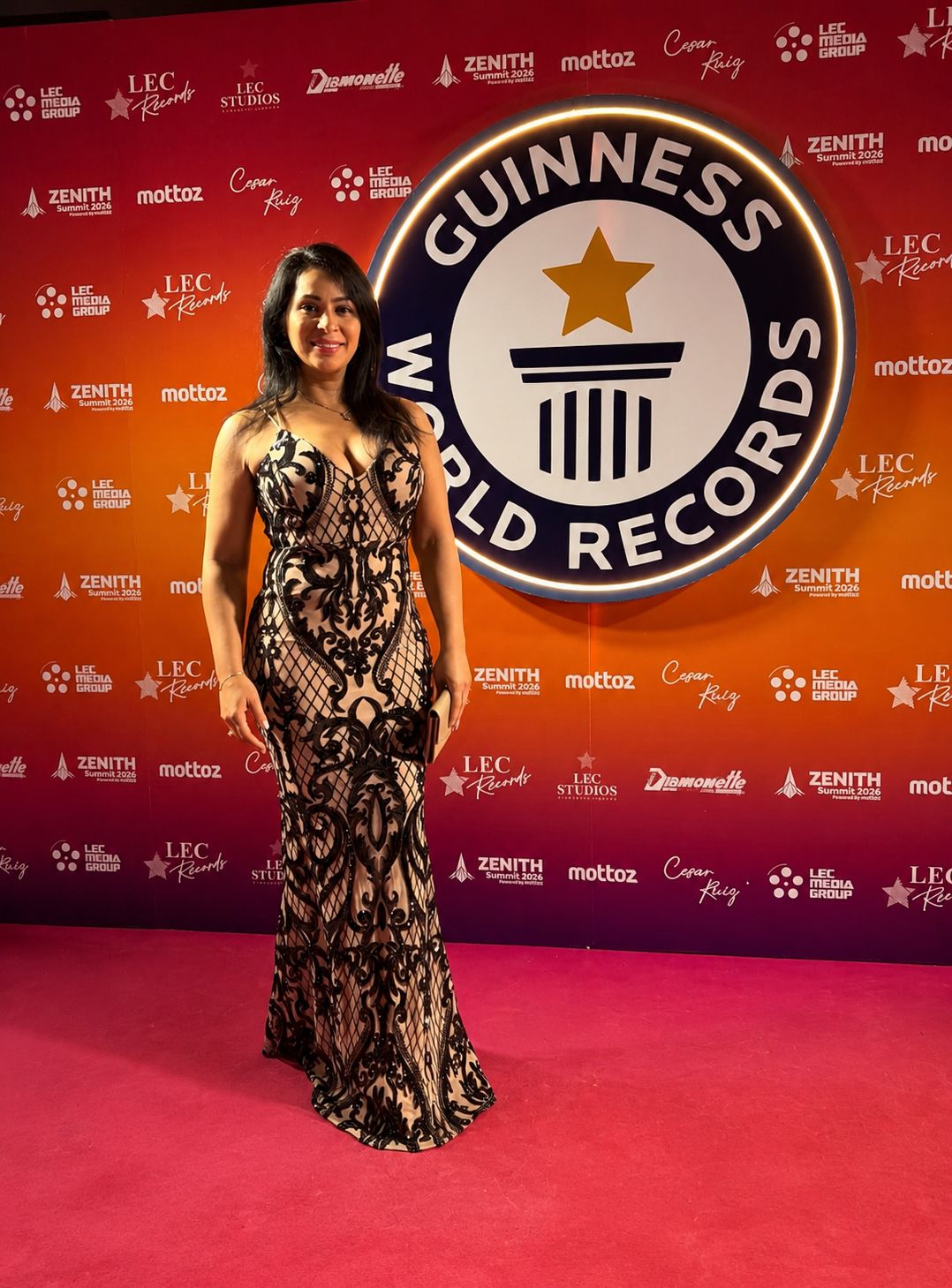 Heiddy Awais en la gala del Récord Guinness
